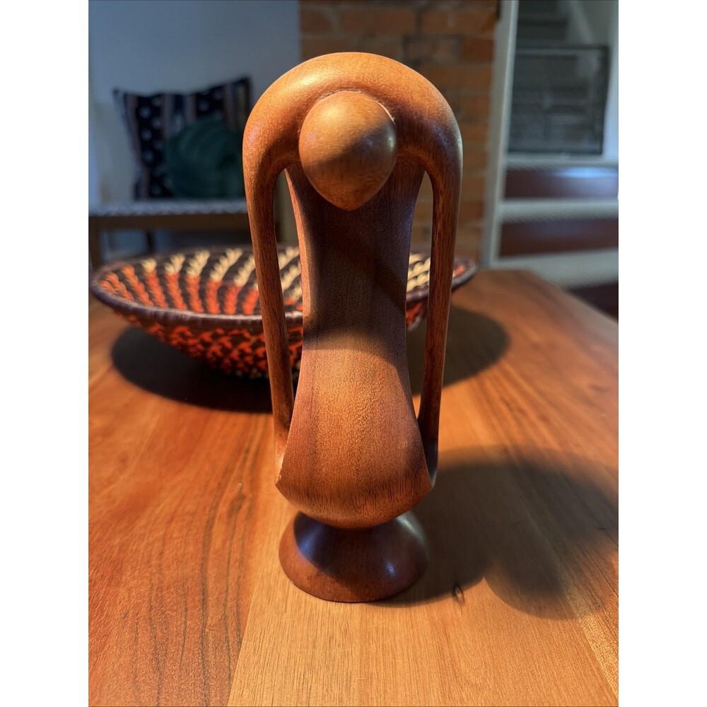 Indonesian Romantic Wood Sculpture By Wayan Rendah “Indivisible Love”